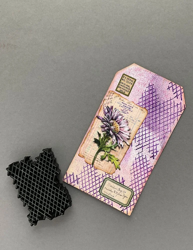 Frayed Weave Revised, Foam Stamp Design by Ceri Griffiths