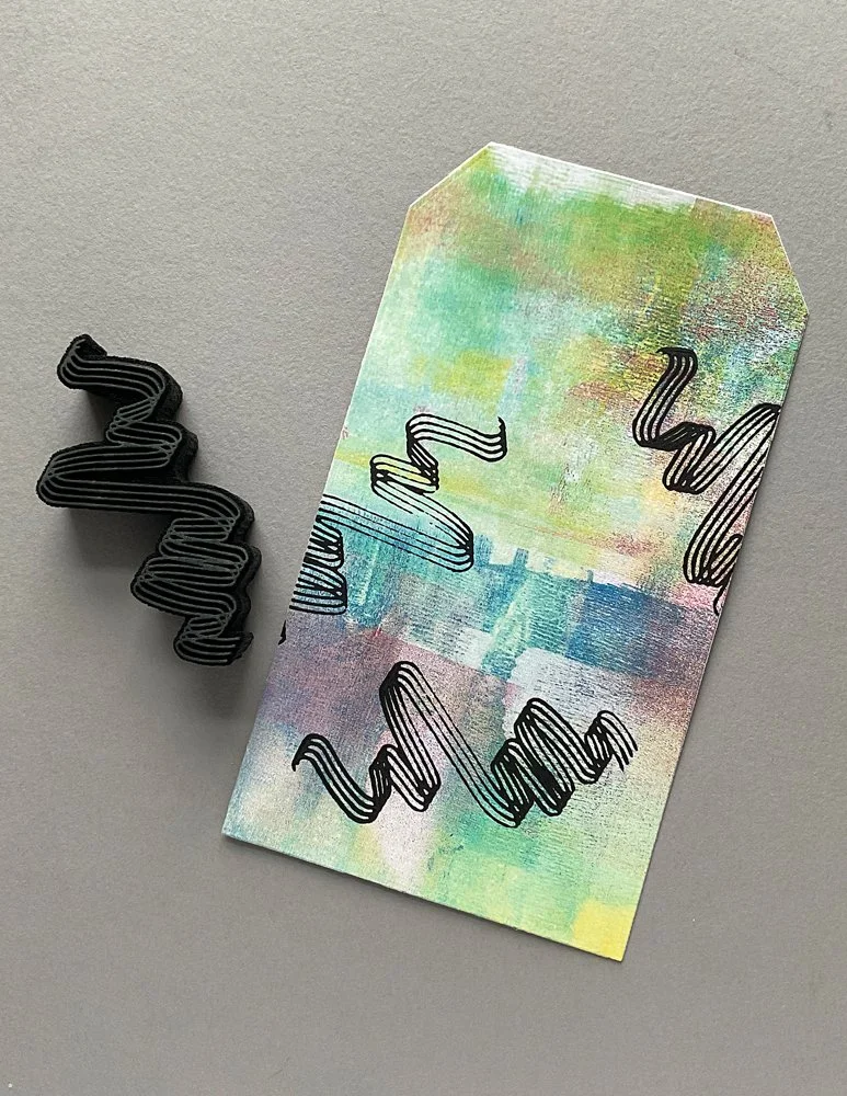 Wavelength Foam Stamp Style 1 Design by Ceri Griffiths 