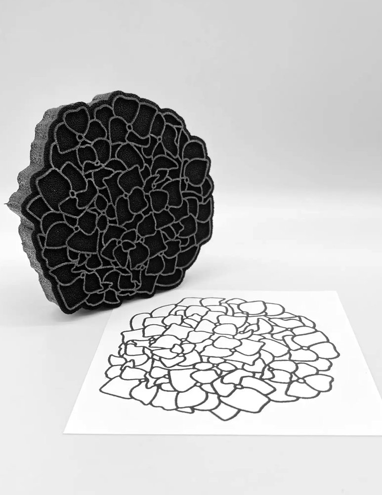 Hydrangea Bloom, Foam Stamp