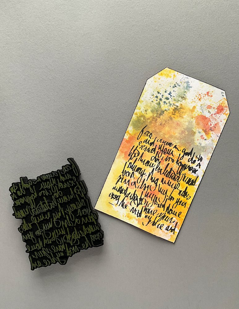 Messy Script Tall Foam Stamp Design by Ceri Griffiths 