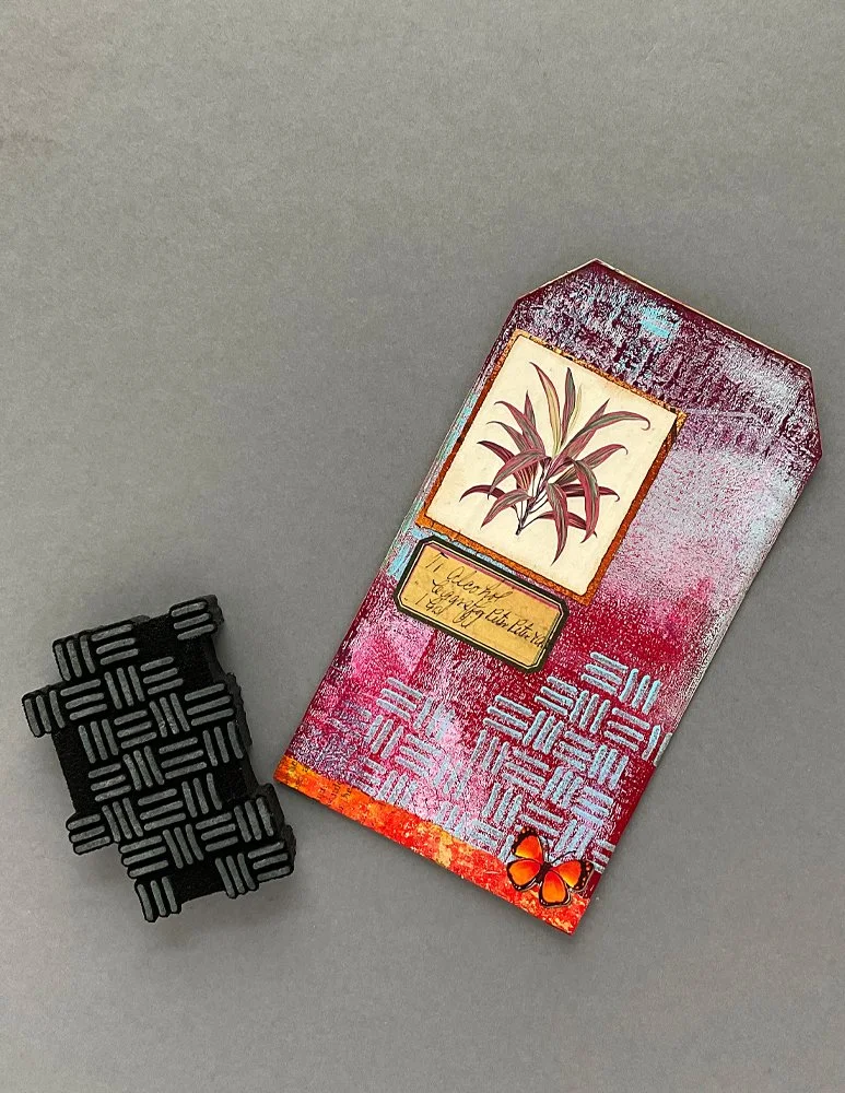 Triple Dash Revised, Foam Stamp Design by Ceri Griffiths