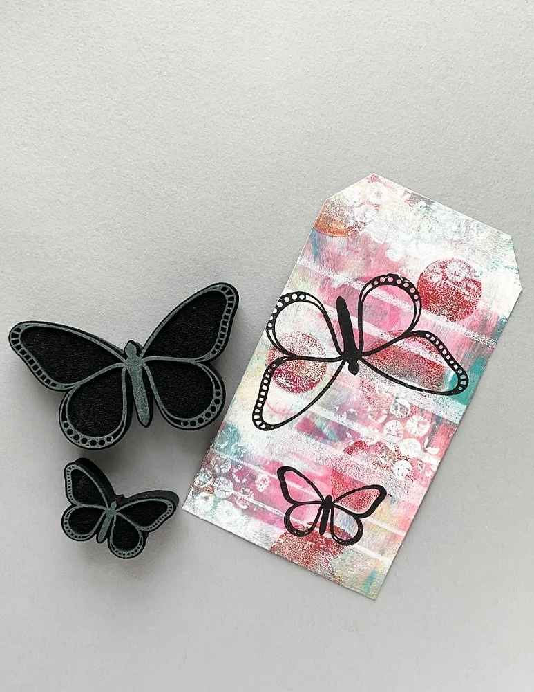 Scraps Butterfly Foam Stamp Design by Ceri Griffiths 