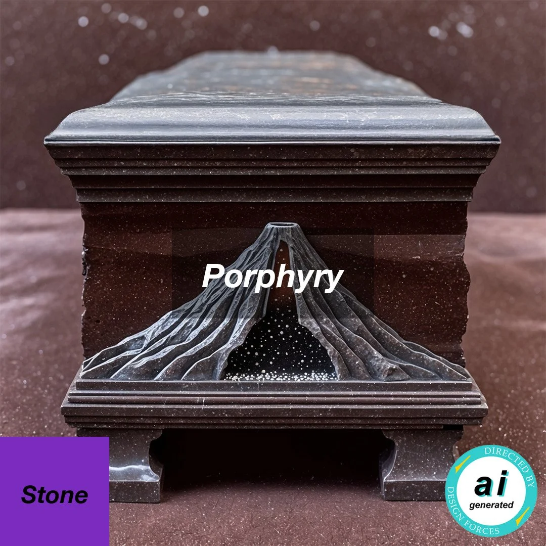 Porphyry

Characteristics 🔍 
Durable and hard with unique dual texture. Actually magma that did not reach the volcanic surface, forming large crystals first, after which the remaining material becomes a finer-grained mass due to faster cooling near 