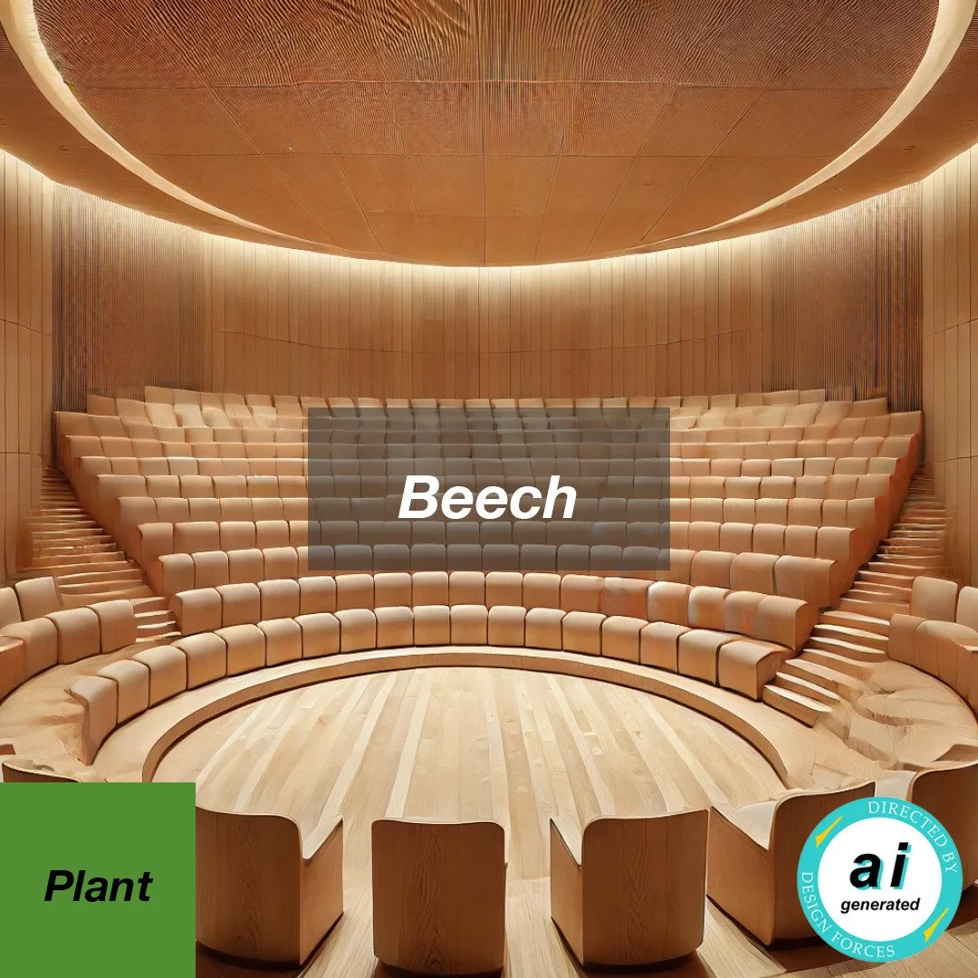 Beech

Characteristics 🔍 
Relatively heavy, durable and resilient, resisting both compression and bending forces well. The color is pale cream, at times with warmer hues and subtle stripes.
The straight grain and smooth texture are ideal for various