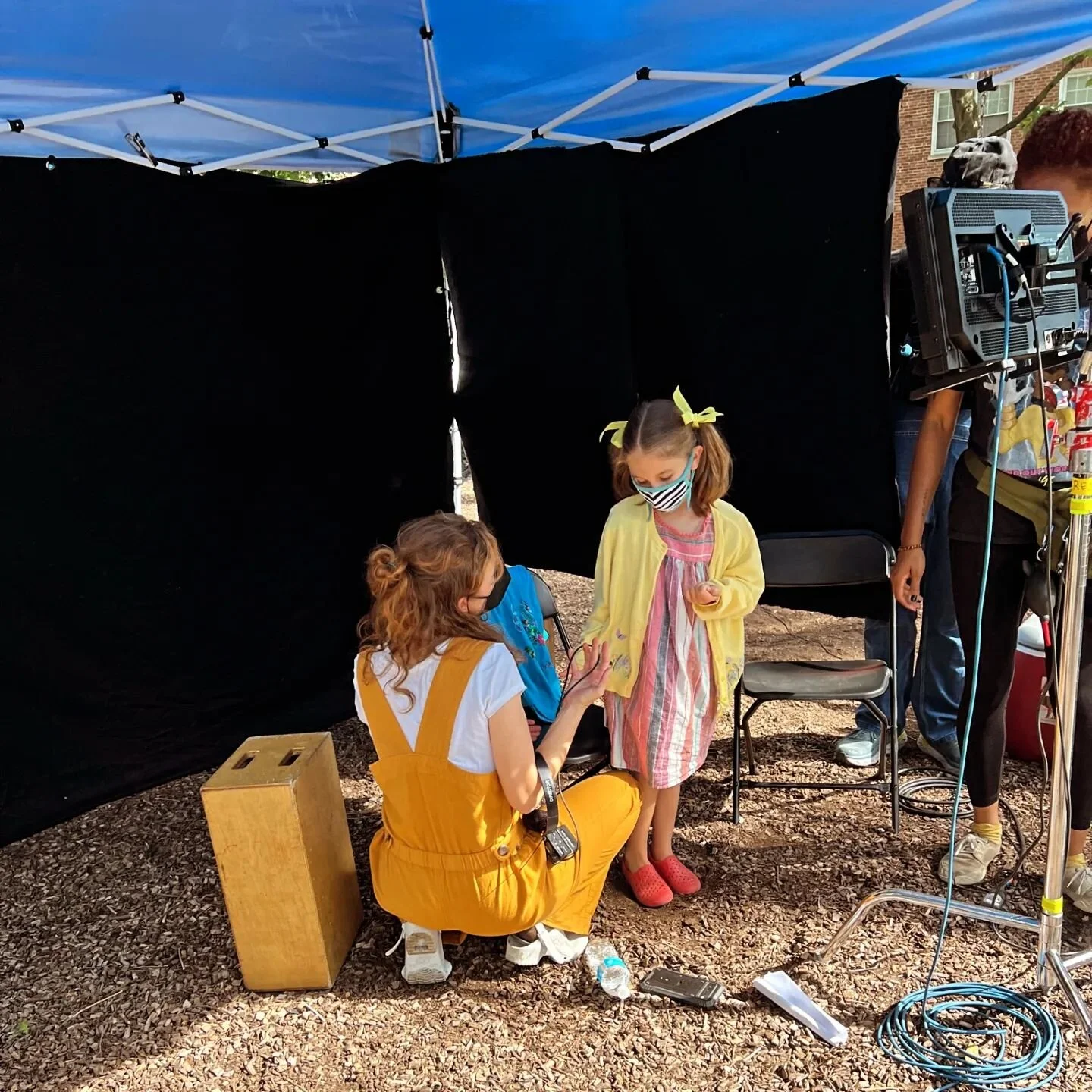Director + Actor Before the Shot, or
Take Your Daughter to Work
Last summer during production. Mid-Pandemic, Pre-Strike.
#motheranddaughter #tbt
 takeyourdaughtertoworkday
#femalefilmmaker #femaledirector
#womenmakemovies #chicagofilm #debutfeature