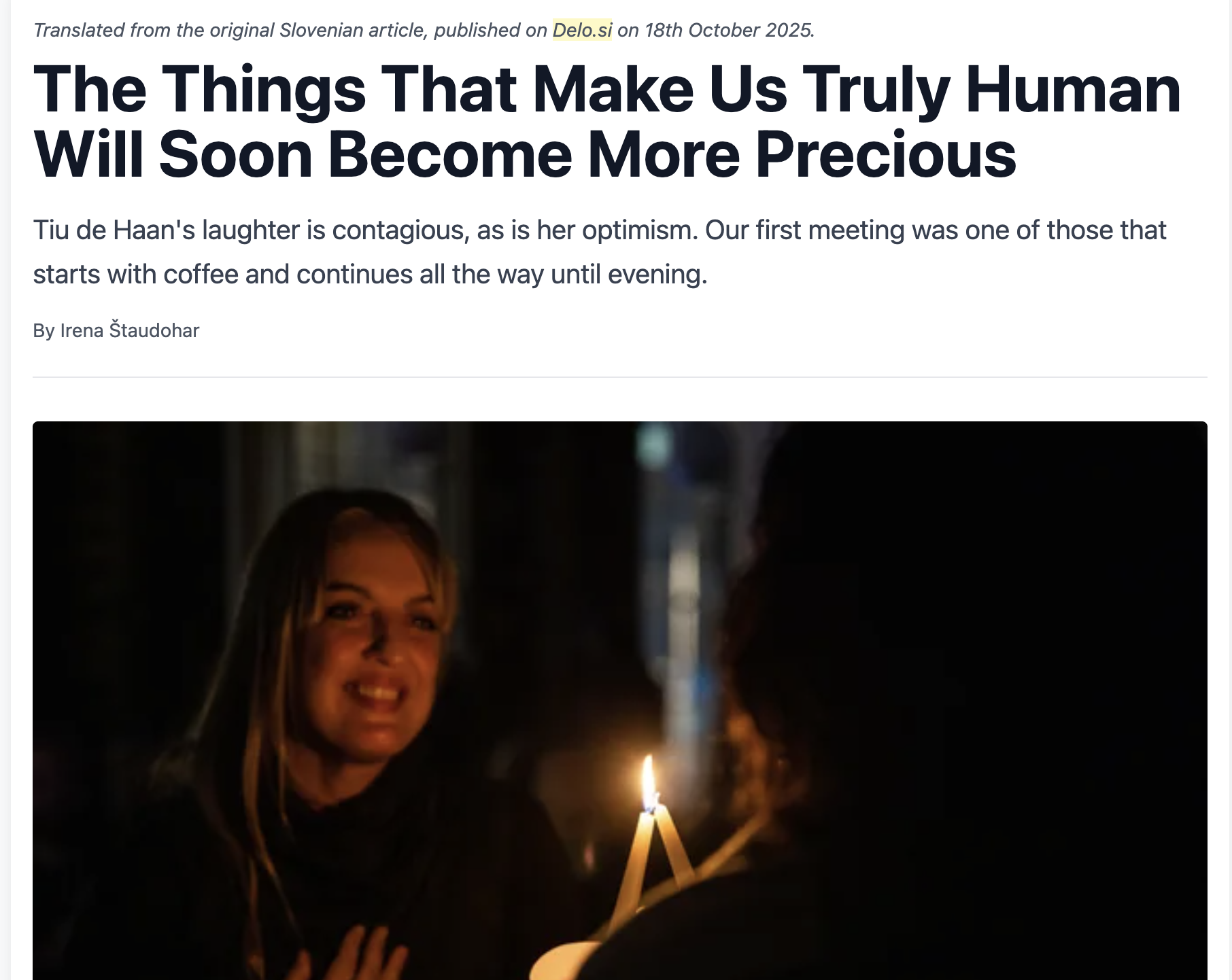 Full feature in Slovenian press