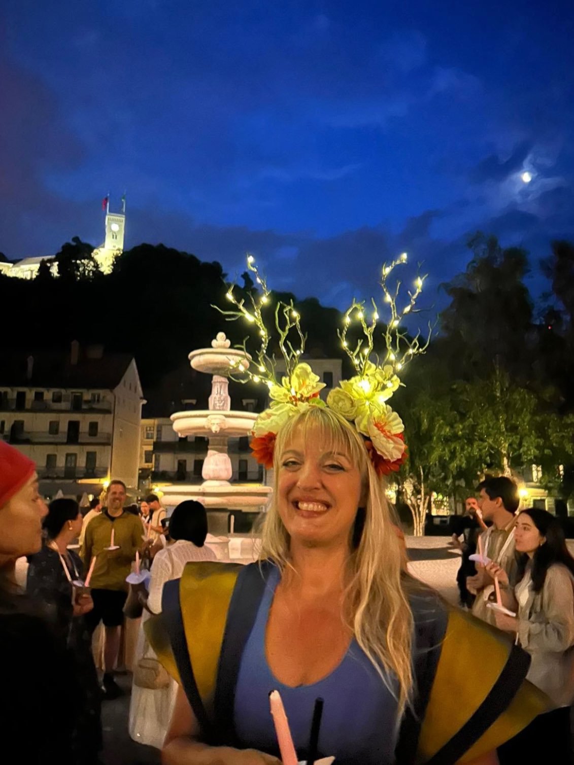 This was me, at work, last Summer Solstice.⁣
⁣
This photo was taken around 4am on the dawn of the longest day in the hushed, candlelit main square in Ljubljana, Slovenia.⁣
⁣
It was the moment that shines the brightest for me of the whole of last year