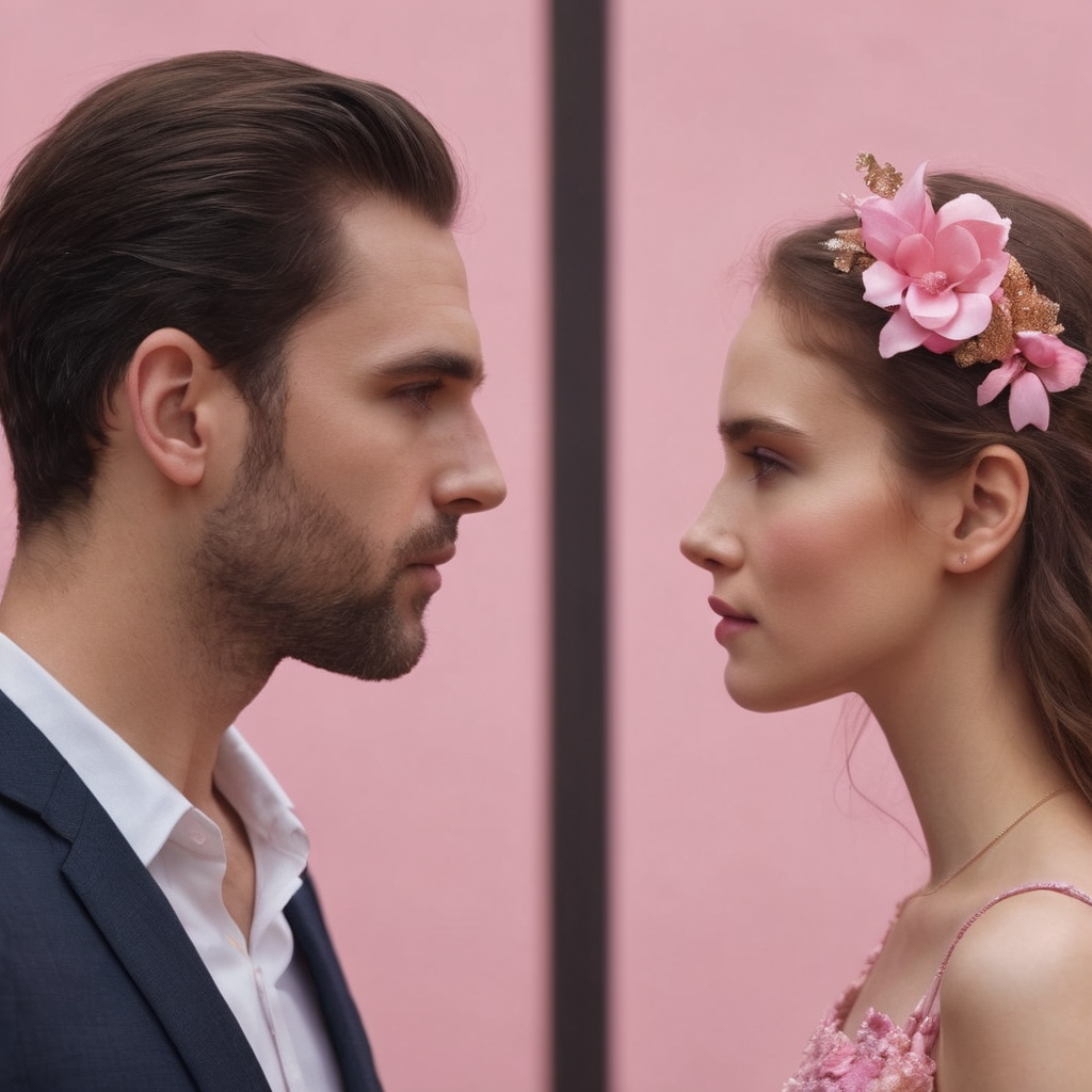 New relationship anxiety - beautiful couple looking at each other