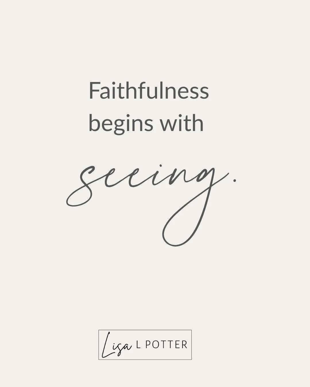 In the middle of the story, love often looks like attention&mdash;refusing to look away from the image of God in another. That&rsquo;s faithfulness! When we see&mdash;really see one another.  #faithful #ImagoDei #seeing