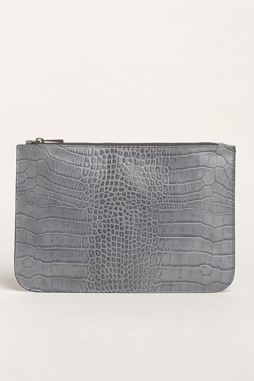 URBINO IPAD GREY CROC LEATHER EMBOSSED