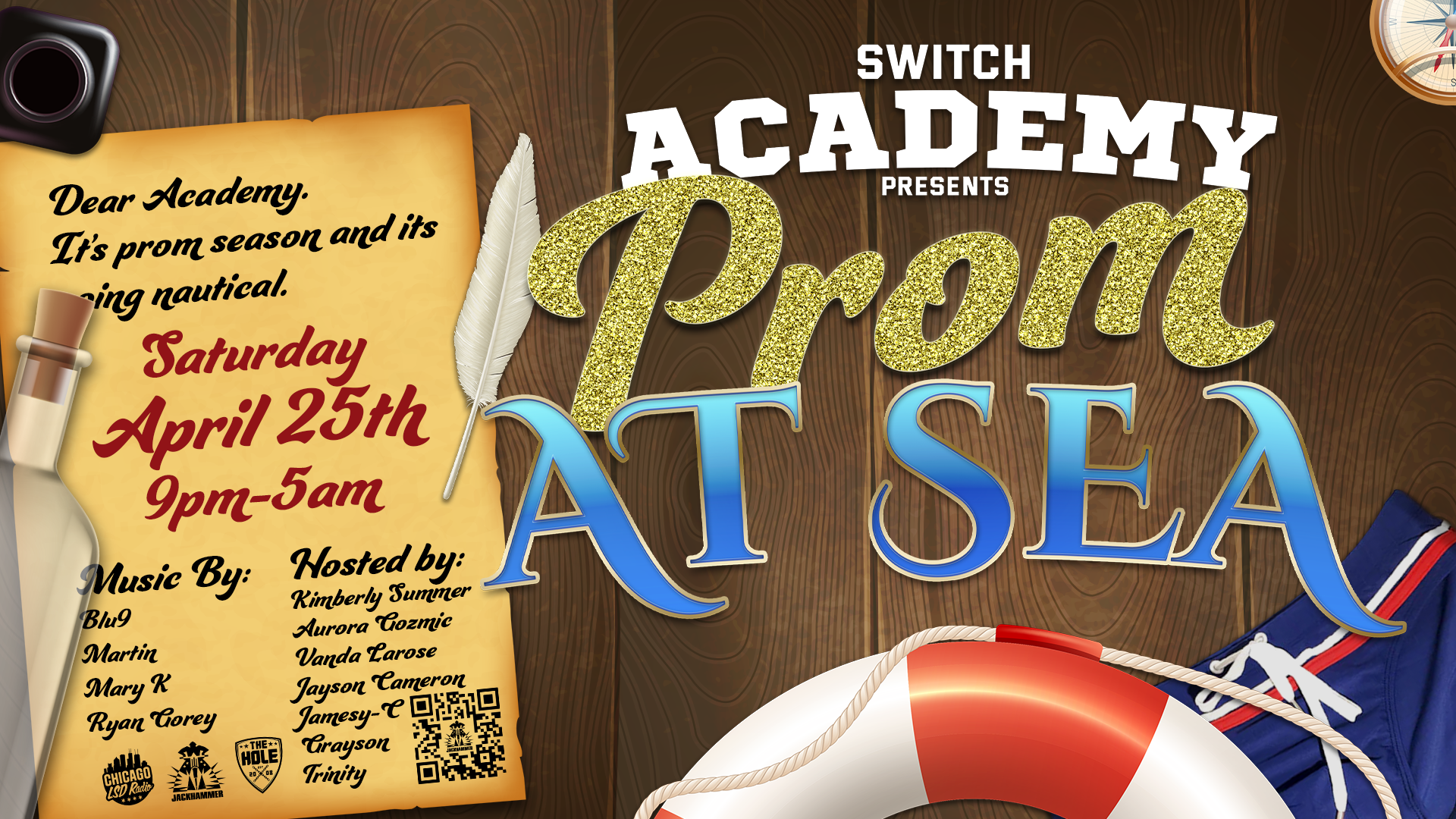 SATURDAY APRIL 25TH • 9PM-5AM