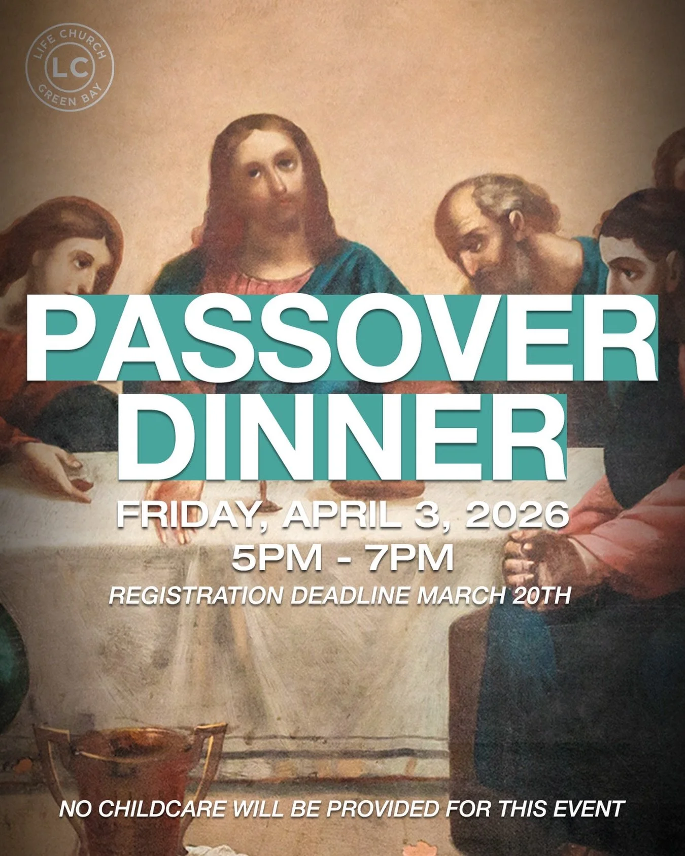 Join us for Passover Dinner, a first at LC! We are looking forward to April 3rd, where we will have our great friend Rabbi Matt coming to lead us in a traditional dinner and service. 

Passover Seder is more than just a dinner - it was the last suppe
