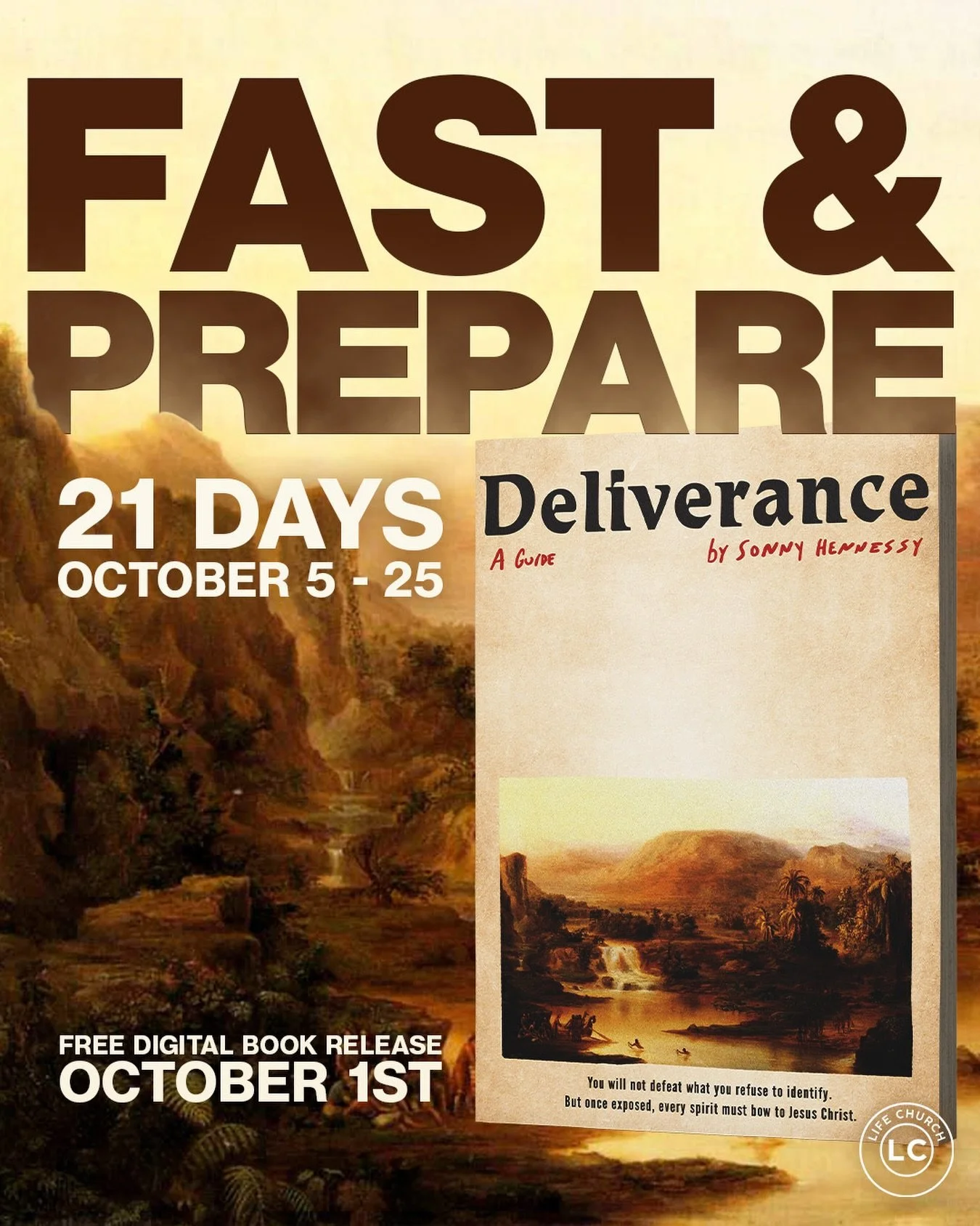 We are going to be fasting this year from October 5th-25th.

This fast is about revealing.

The pastors of Life Church are fasting for revelation; for strongholds to be exposed, lies to be replaced with truth, and the things hidden in darkness to be 