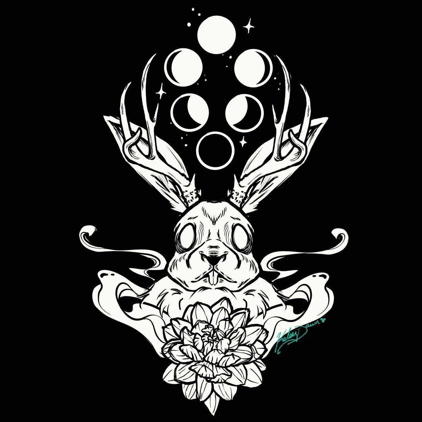My latest design soon be be carved into a block for printing!  I&rsquo;m very excited about this one.  It&rsquo;s going to be my biggest print yet! 
#art #doodle #blockprint #linocut #blockprinting  #linoprint #linoprinting  #cryptid #jackalope #folk