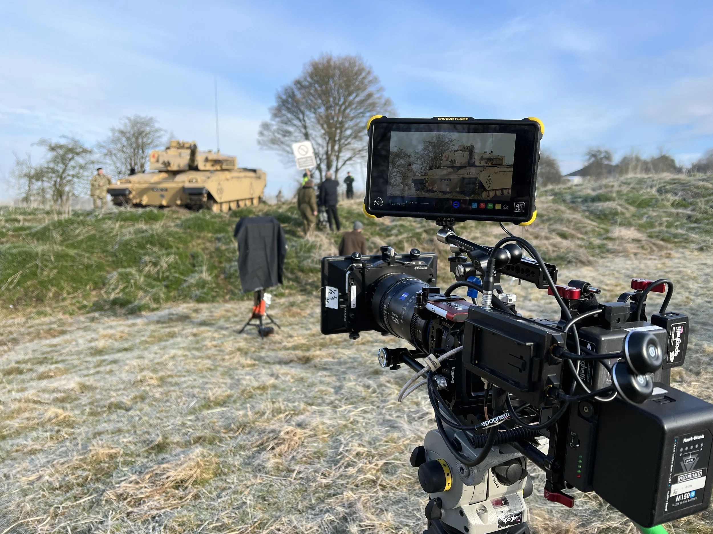 Spaghetti Studios Team on set today, providing camera and lighting equipment to film some big ole tanks! 
