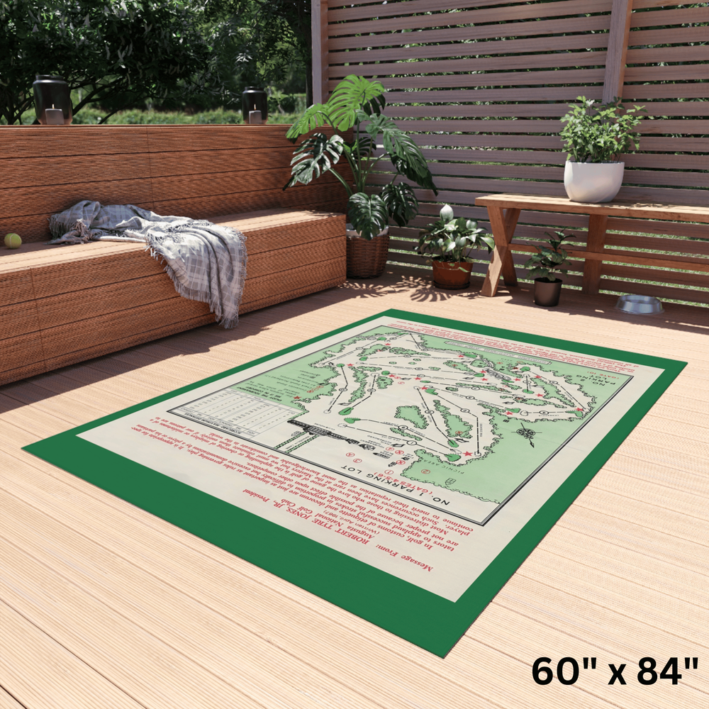 Masters Golf Indoor or Outdoor Rug, Map of Augusta National Golf Club, Reproduced from Original 1981 Tournament Material — Unique Masters Golf  Gifts
