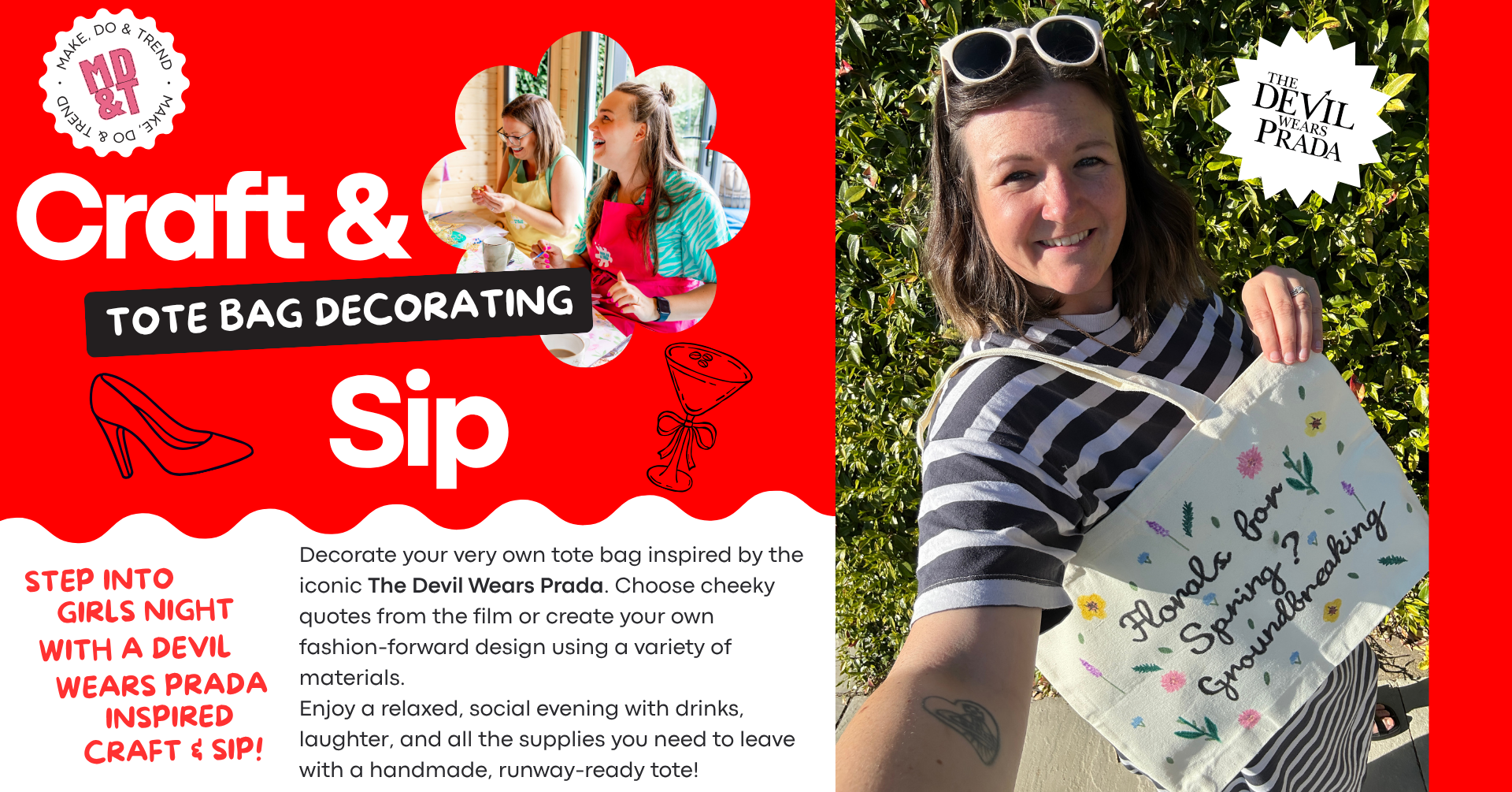 *Craft &amp; Sip*- Tote Bag Decorating inspired by The Devil Wears Prada