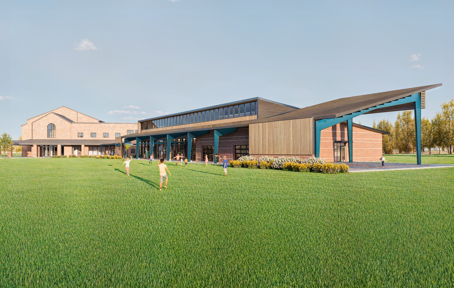 Rendering of the Fry Road Kids Ministry Building exterior