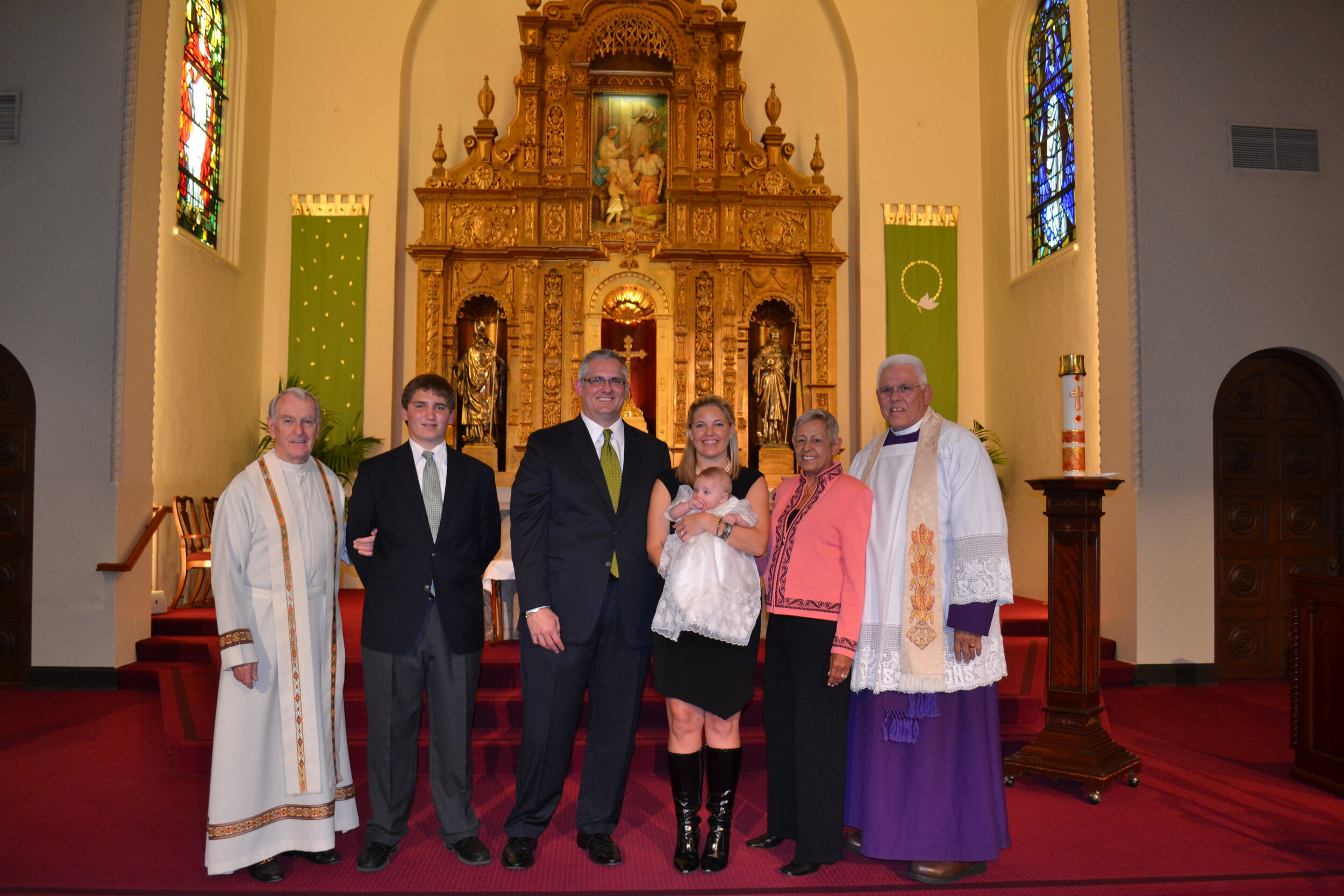 Rt. Rev. J. Jon Bruno at a joint baptism with Msgr. Connolly