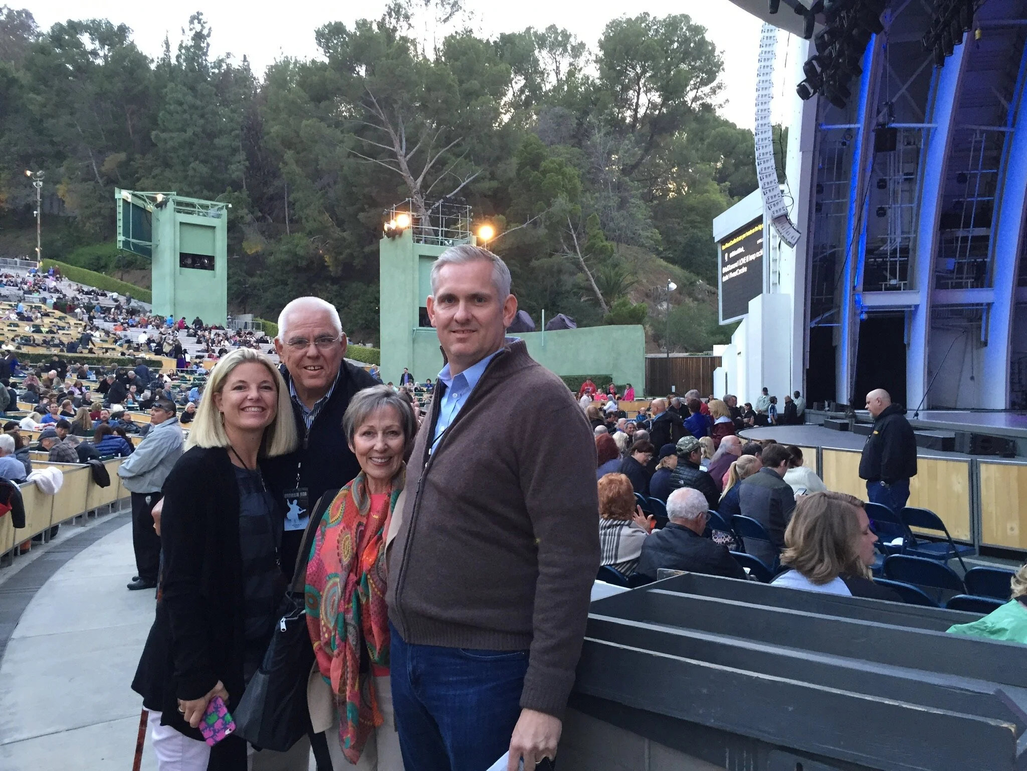 Jon Bruno with his wife, son, and daughter-in-law at the Hollywood Bowl.