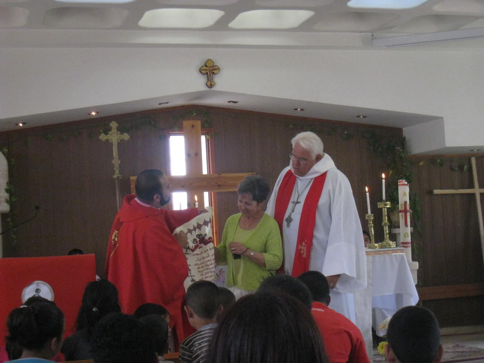Rt. Rev. J Jon Bruno and his wife Mary during a Bishop's Visitation
