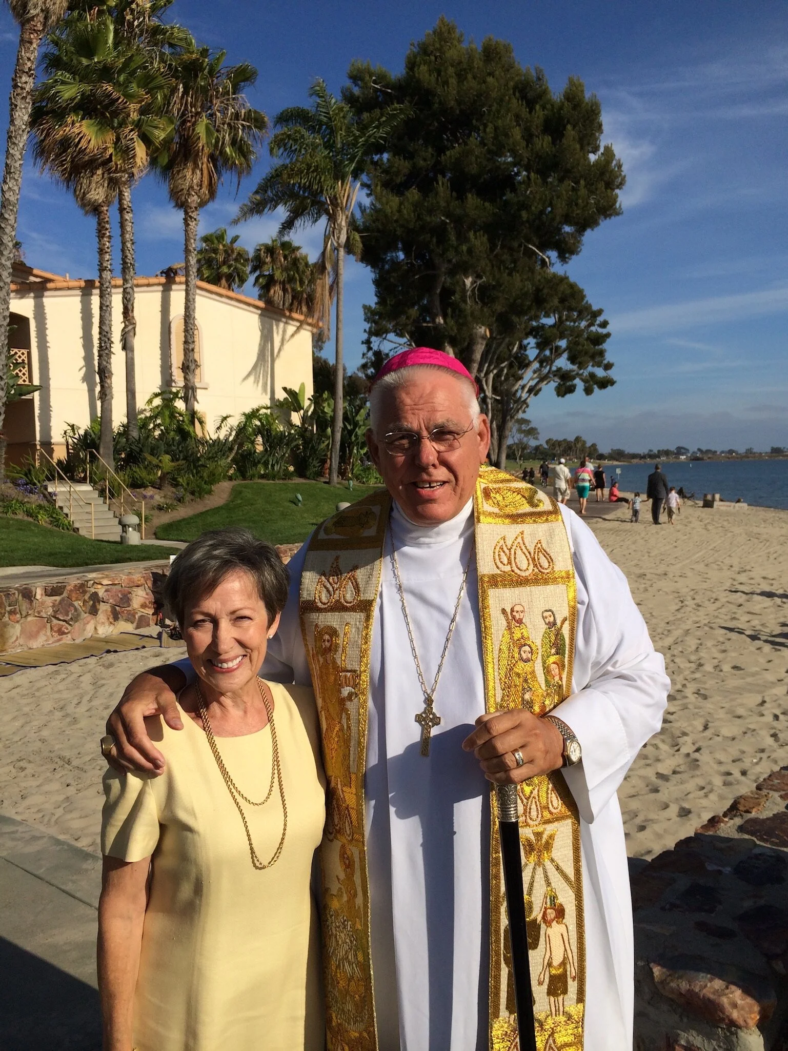 Rt. Rev. J Jon Bruno with his wife Mary after performing a family wedding ceremony
