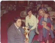 Jon Bruno with his mother, sister, and young son