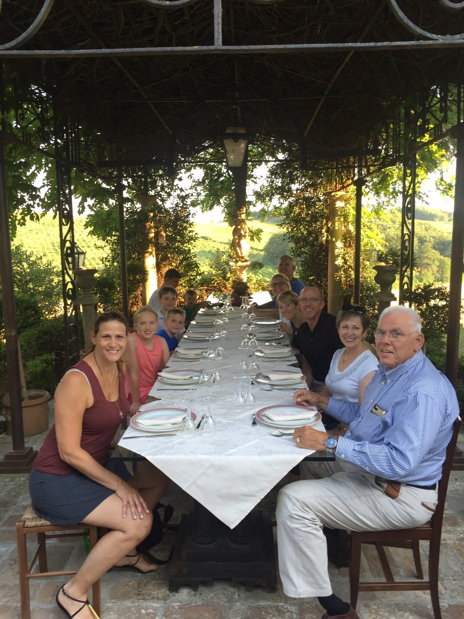 Jon Bruno with his family in Italy
