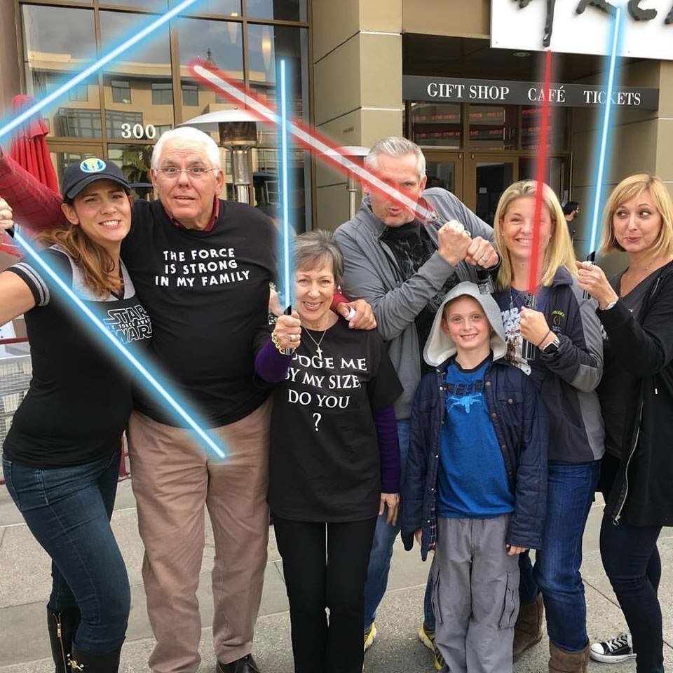 Jon Bruno and his family showing off their nerdy side