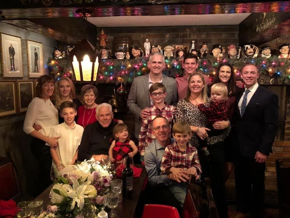 J Jon Bruno with his family in 2018