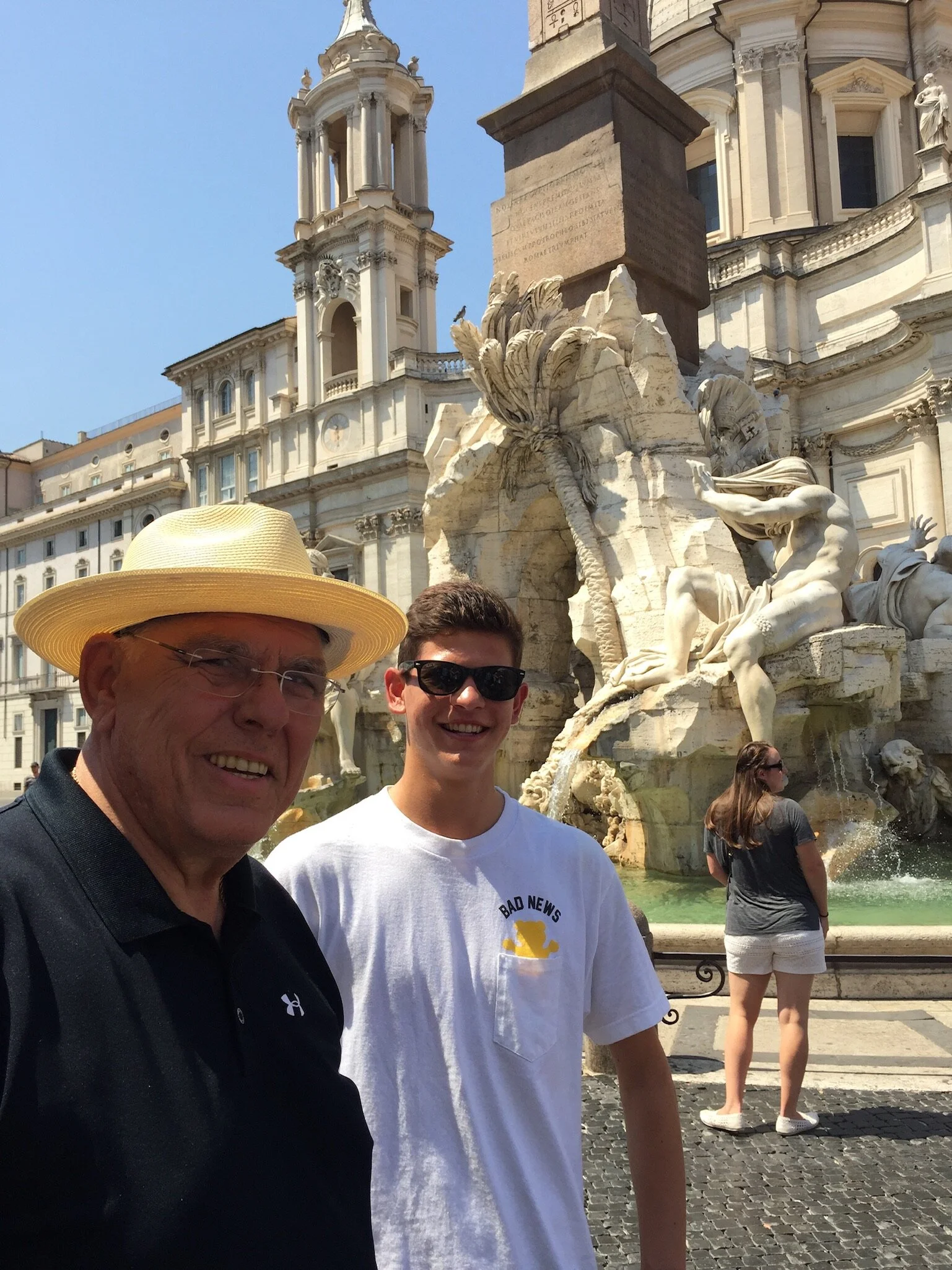 J Jon Bruno with his grandson in Italy