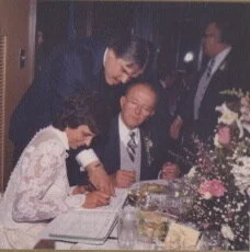Jon Bruno at with his sister and brother-in-law at their wedding