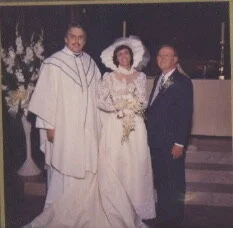 Rt. Rev. J Jon Bruno performing his sisters wedding at All Saints Pasadena