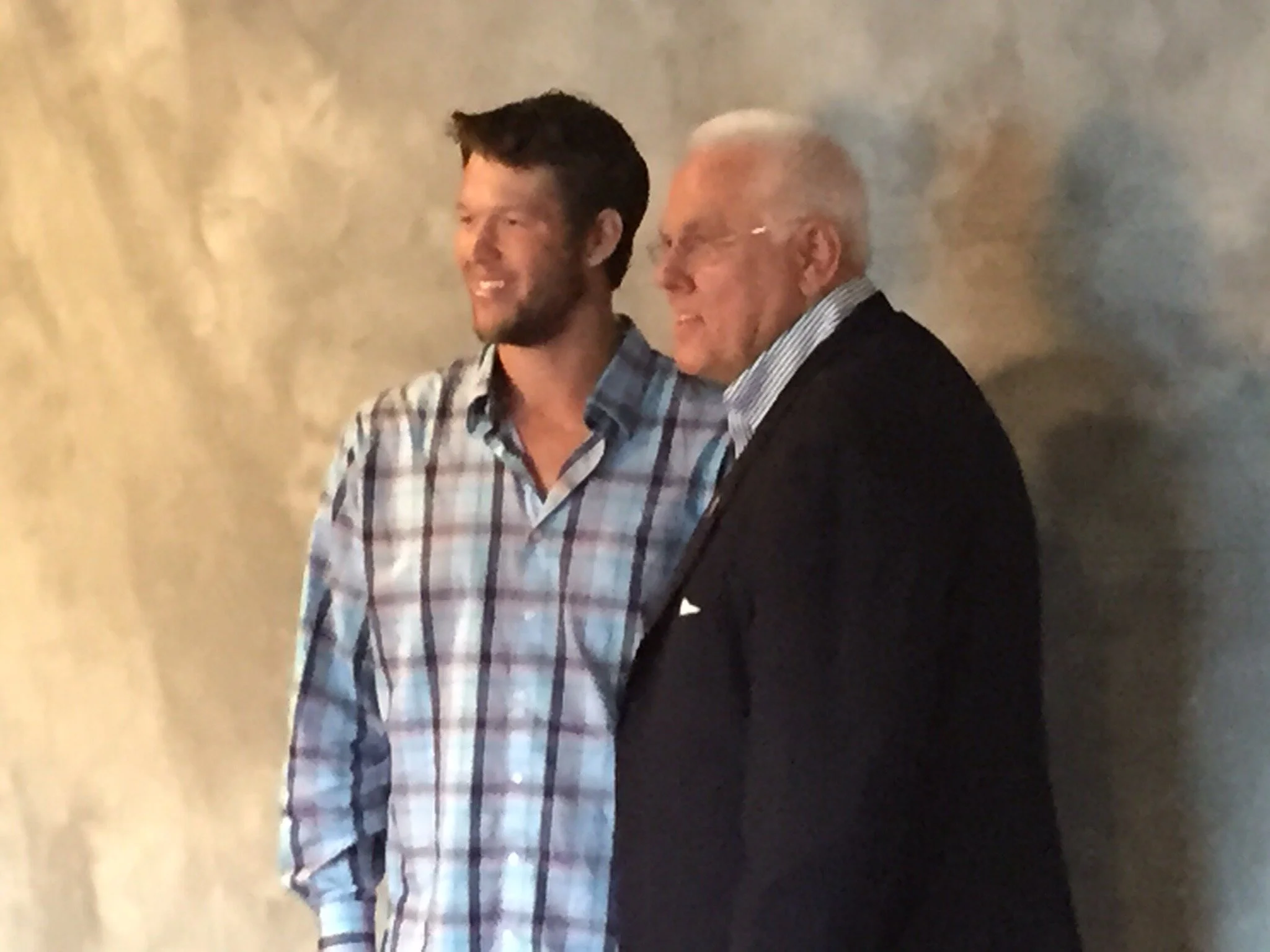 J Jon Bruno with Clayton Kershaw