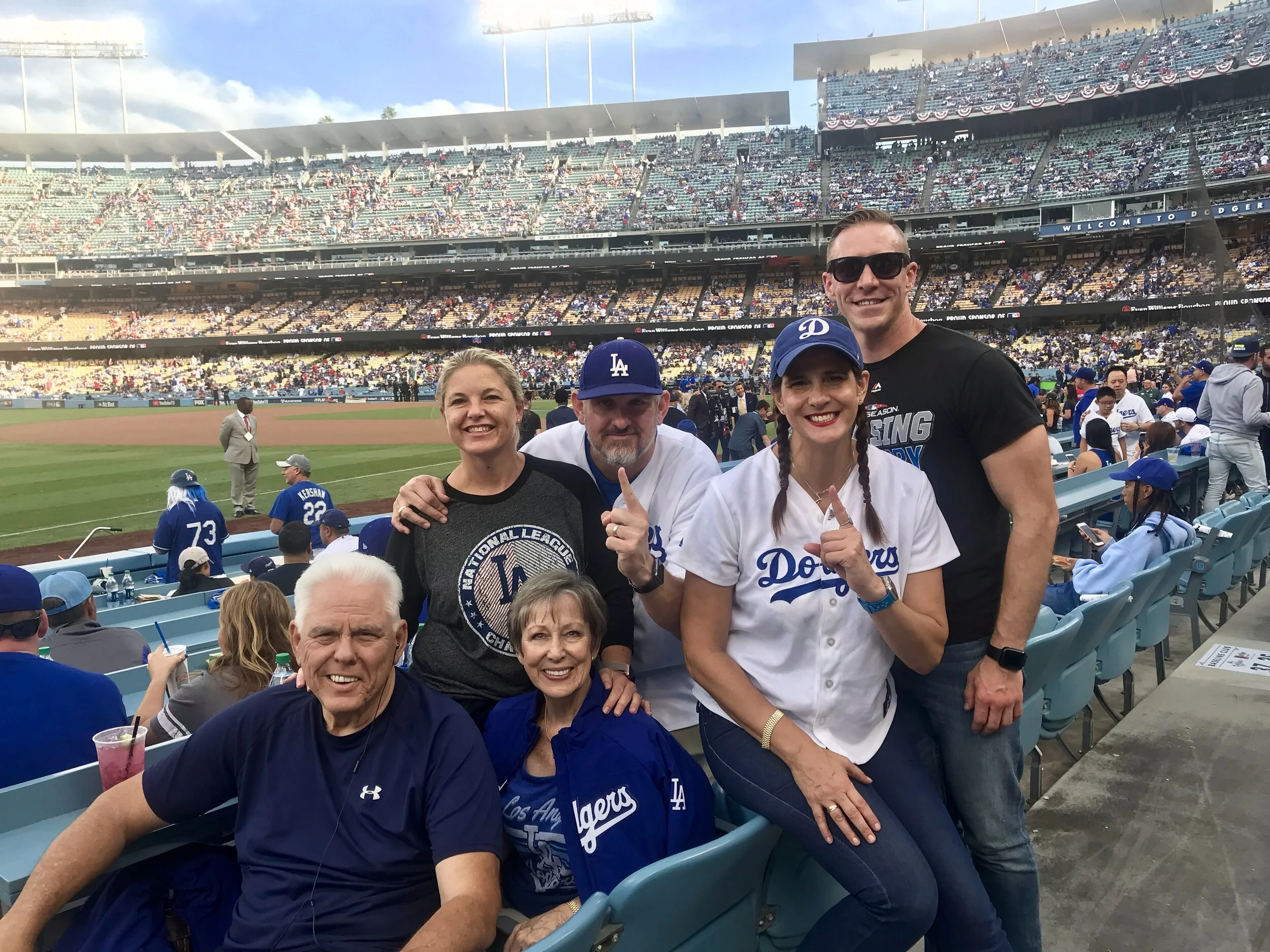 J Jon Bruno with family at a World Series game