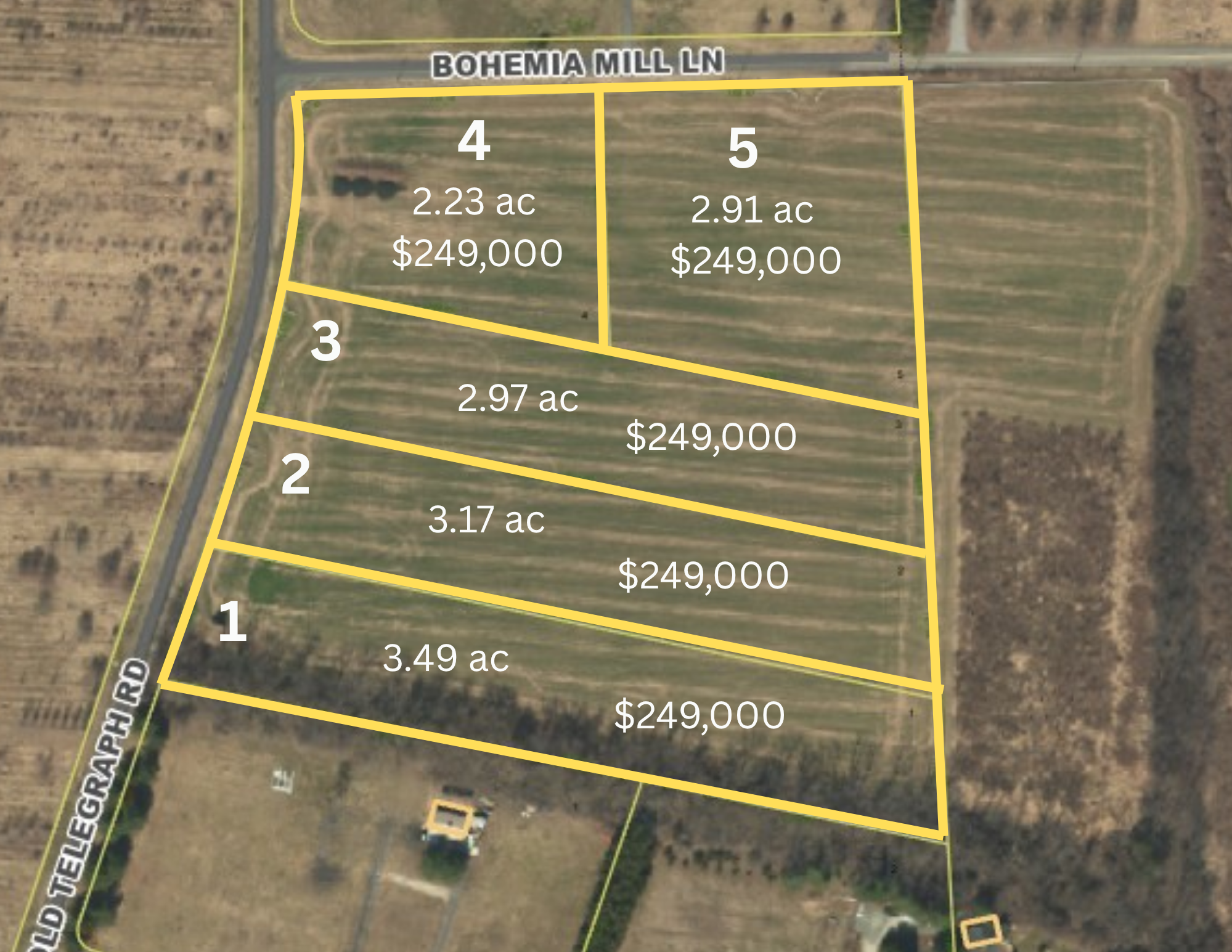Old Telegraph Rd &amp; Bohemia Mill Rd, Chesapeake City, MD,  FIVE LOTS