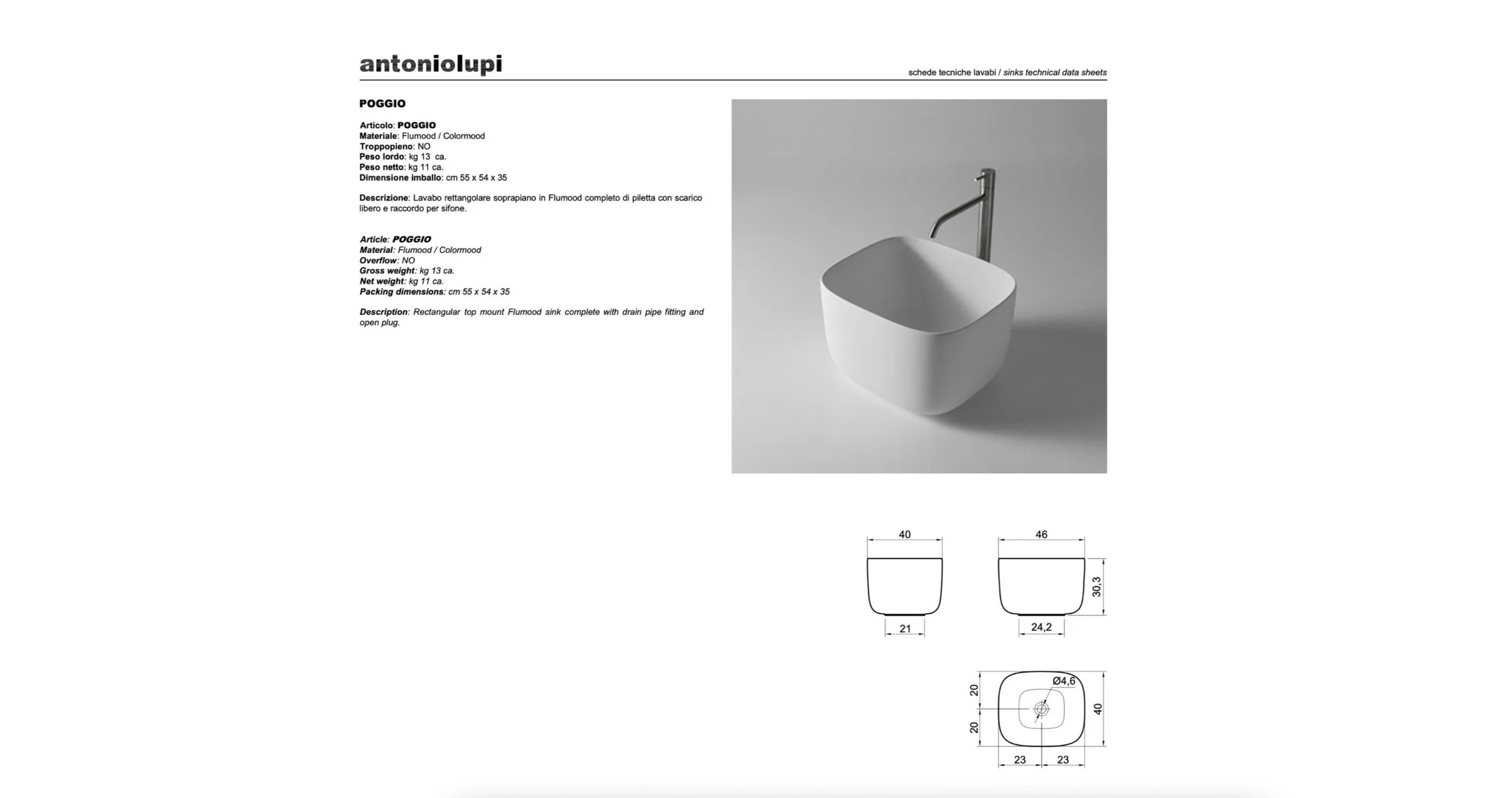 POGGIO SINK BY ANTONIO LUPI