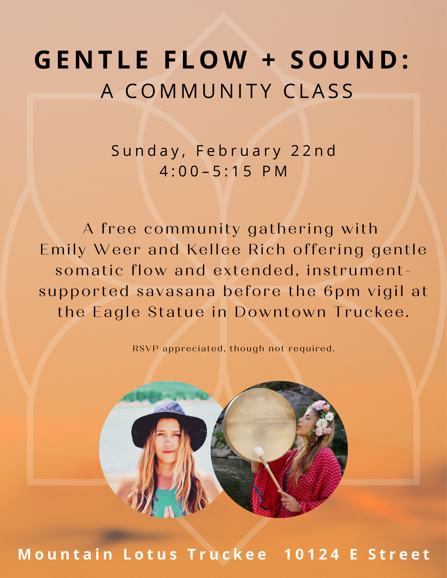 GENTLE FLOW + SOUND:                    A COMMUNITY CLASS