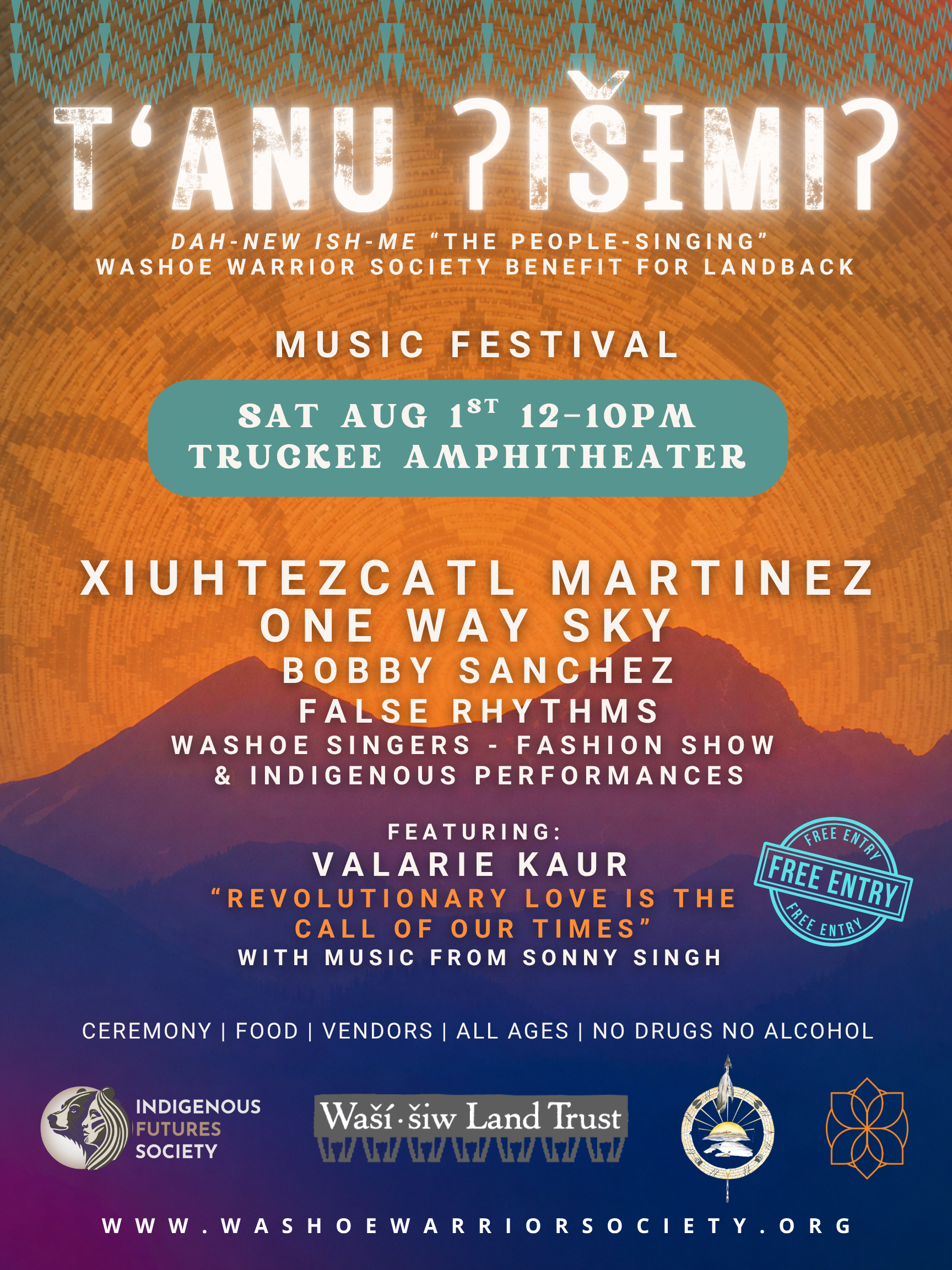 T’ANU ʔIŠƗMIʔ : “THE PEOPLE SINGING” WASHOE WARRIOR SOCIETY BENEFIT FOR LANDBACK