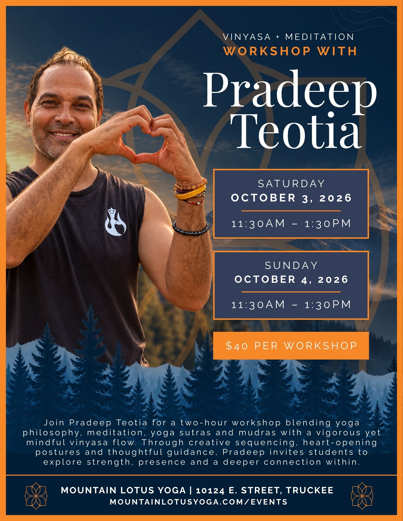 Vinyasa + Meditation Workshop with Pradeep Teotia