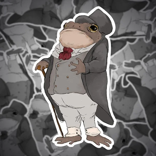 Fancy Mister Toad in a Top Hat and Tails Vinyl Sticker OR Decorative Magnet  — figmentpudding