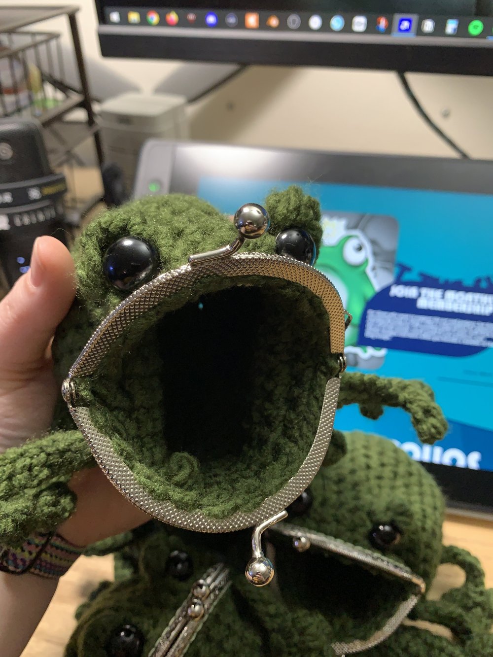 Big Crocheted Froggo Coin Purse — figmentpudding