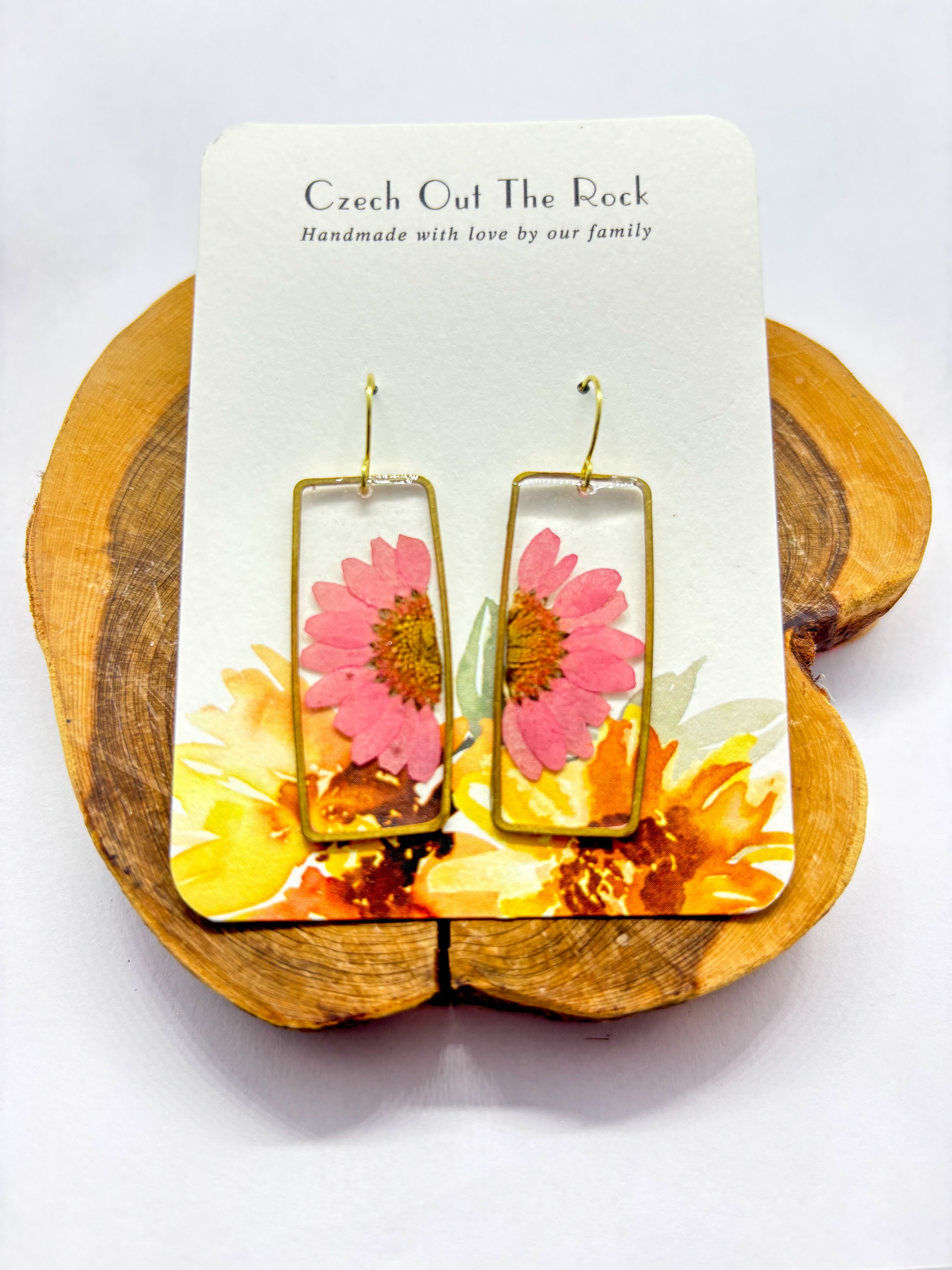 Light Pink Half Daisy Earrings