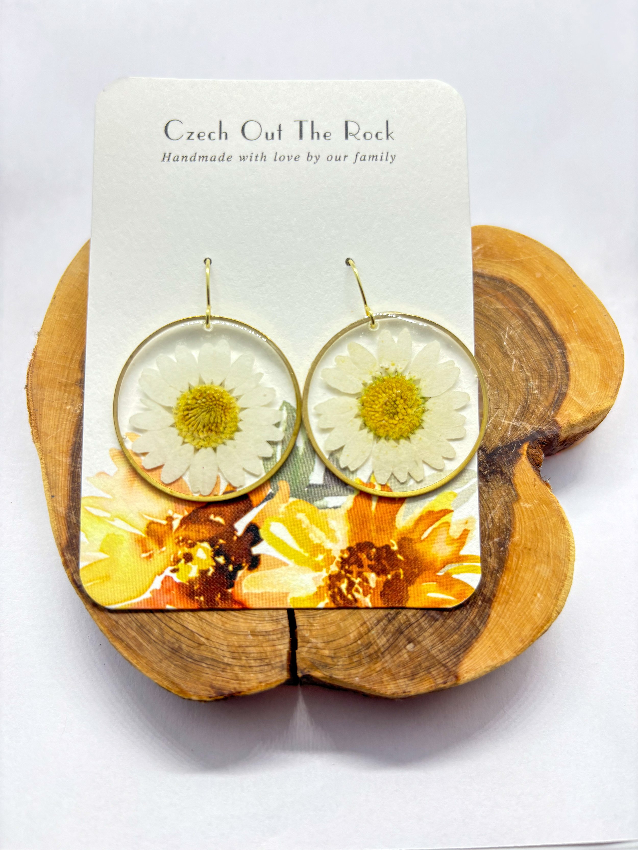 Daisy earrings - Simple round