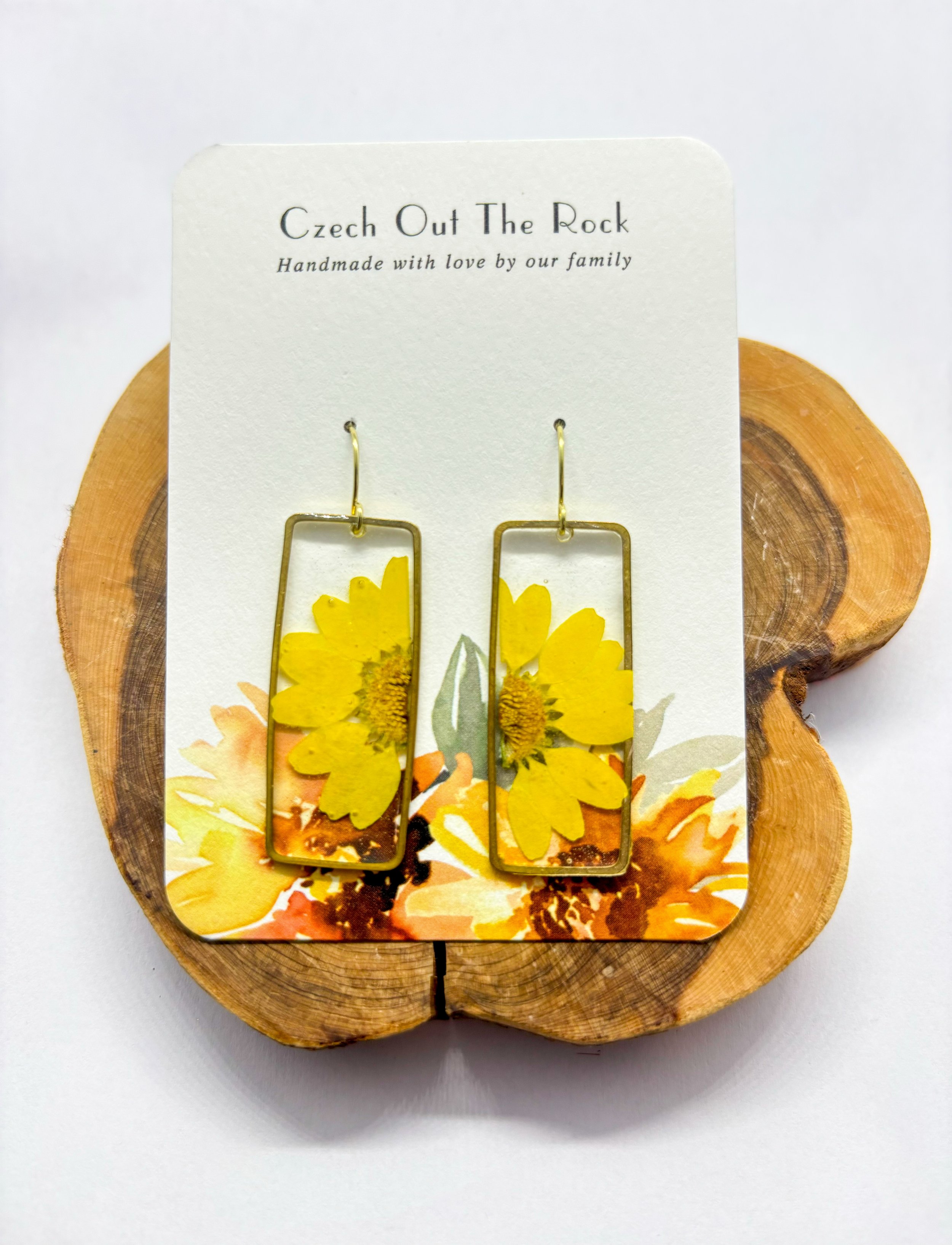 Yellow Half Daisy Earrings
