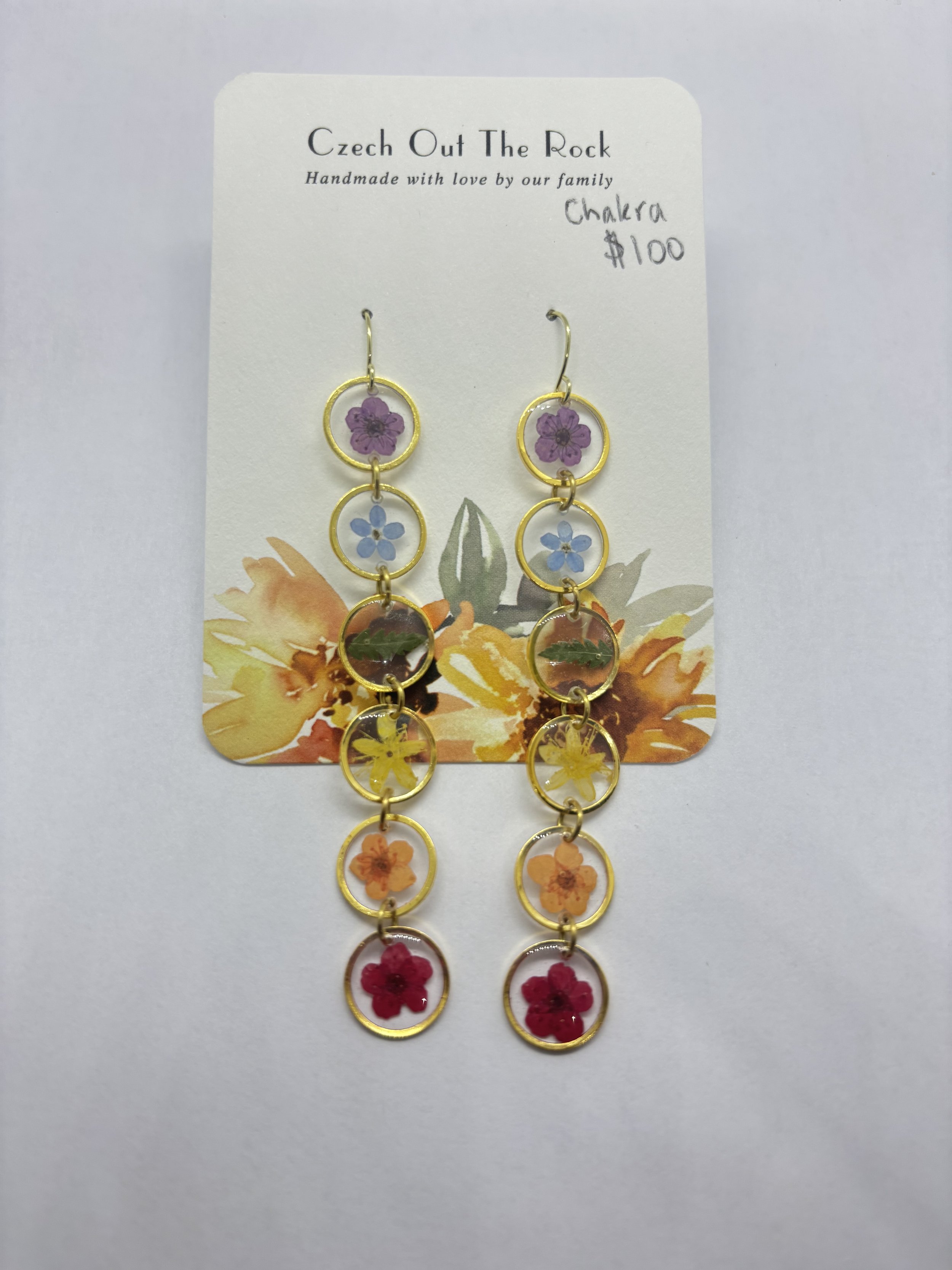 Dainty gold chakra earrings
