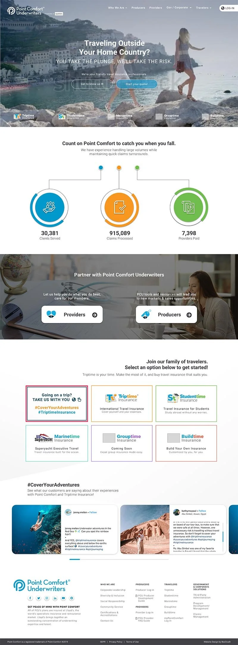 site Design for Point Comfort Underwriters — Jillian Leigh Designs
