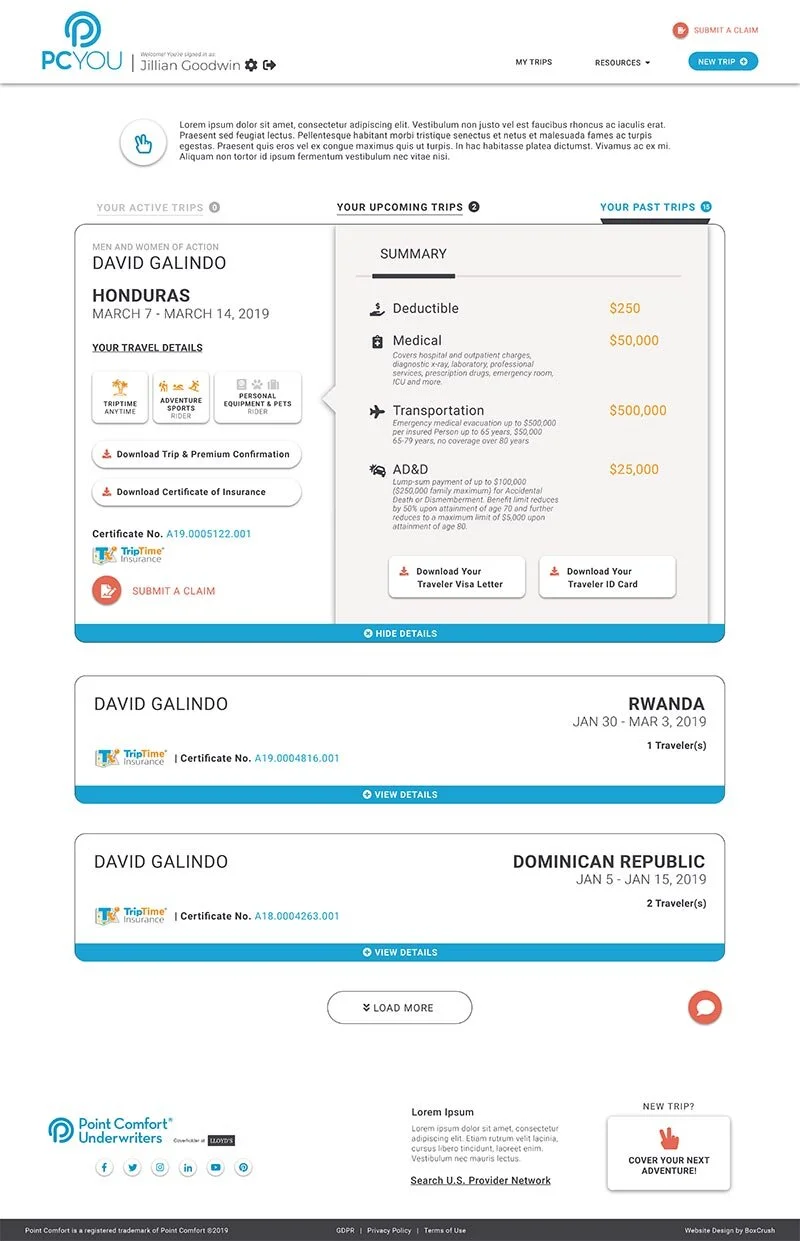 Member Portal Design for Point Comfort Underwriters — Jillian Leigh Designs