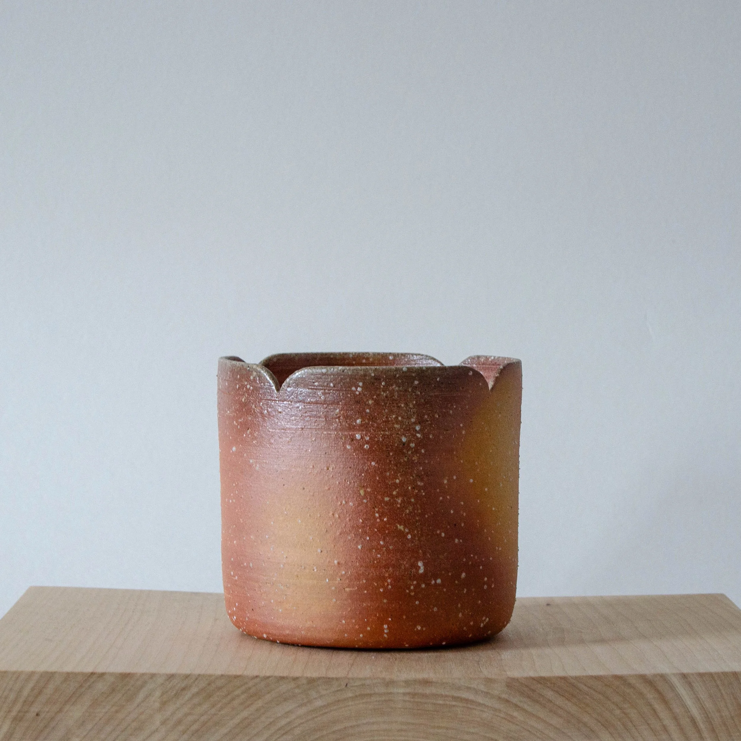 Flower shaped vase - wood-fired, small