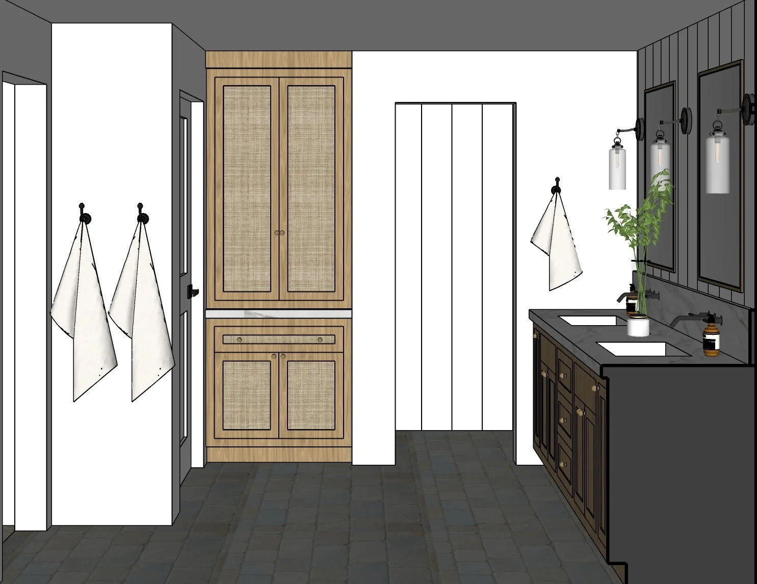 This bathroom was designed by Alyssa Kang, owner of Alyssa Tara Interiors, while she was employed at Pure Salt Interiors.